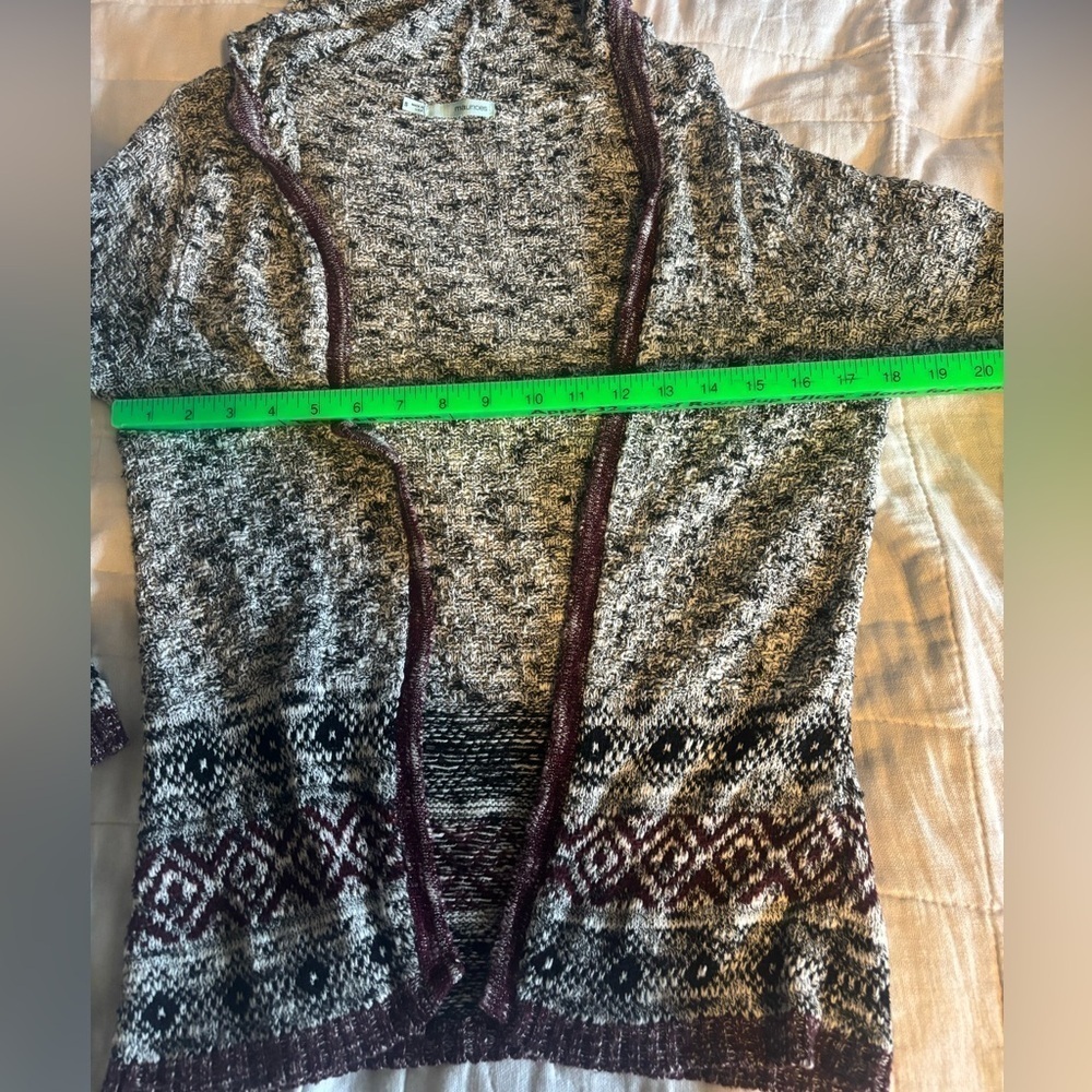 Maurice’s hooded Cardigan sweater. Size small multi color knit - Picture 7 of 9